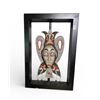 Image 3 : Pair of Framed Africana-Style Painted Wood Masks, H25" x W16.6 Each