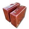 Image 2 : Set of Vintage Red Brown Samsonite Suitcase Luggage Shwayder (Model 4937 and 4951)