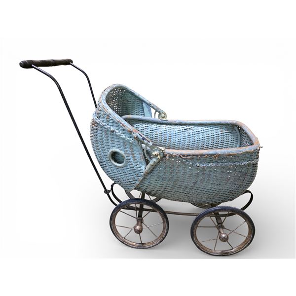 Antique Wicker Doll Carriage