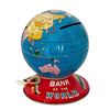 Image 3 : Mixed 1950s-60s Collection: "Bank of the World" Tin Globe Coin Bank, Ohio Art Tin Globe Bank, Strawb