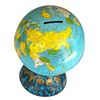 Image 5 : Mixed 1950s-60s Collection: "Bank of the World" Tin Globe Coin Bank, Ohio Art Tin Globe Bank, Strawb