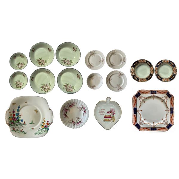 Vintage Royal Albert, Set of 6 Royal Swan 22 kt Gold "Blossomtime" & Set of 4 Canonsburg China 22 kt