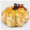 Image 3 : Yellow and Amber Art Glass Pumpkin - 11" diameter x 6" tall
