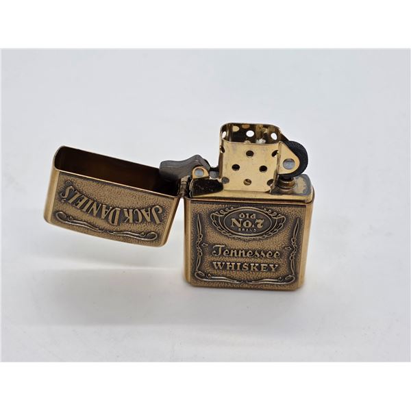 Genuine Vintage Zippo Brass "Jack Daniels" Lighter in Original Box - Stamped  "G  Zippo 12" on the u