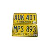 Image 1 : 2 Vintage Oregon License Plates: MPS 893 (Dec 1985) and AUK 407 (Jan 1989)