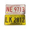 Image 1 : 2 Vintage Illinois License Plates: LK 2812 (1975) and NE 9713 (1974)