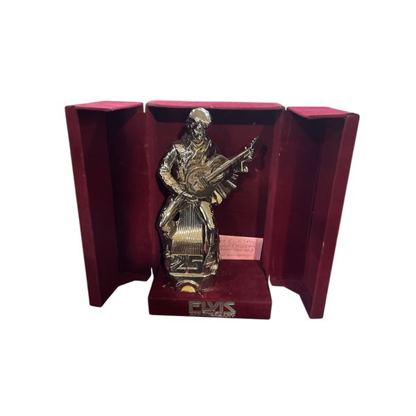 1977 Elvis Presley 25th Anniversary Silver Bourbon Empty Decanter - with Certificate