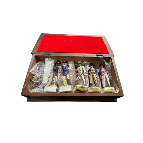 Lewis & Clark 5-Pcs Expedition Porcelain Mini Liquor Decanters in its Original Collector Box - Empty