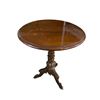 Image 1 : Carved Wood Pedestal Side Table - Approx. H28" x Dia. 22"