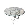 Image 1 : Round Glass-topped Metal Kitchen Table, Approx. H30" x Dia. 35"