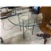 Image 2 : Round Glass-topped Metal Kitchen Table, Approx. H30" x Dia. 35"