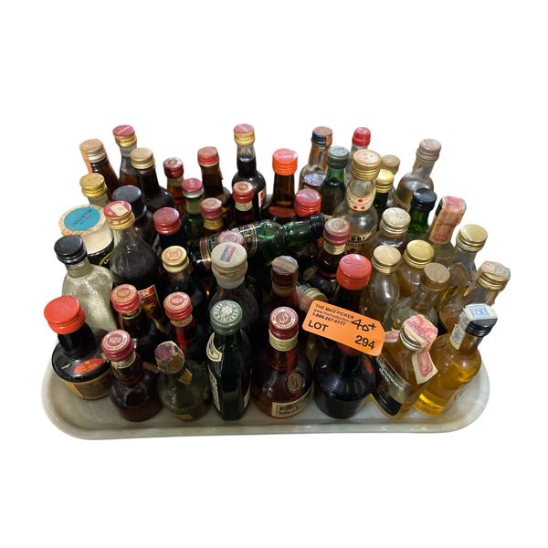 40+ Vintage Glass Mini Liquor Bottles - Approx. 80% Retain Partial Contents
