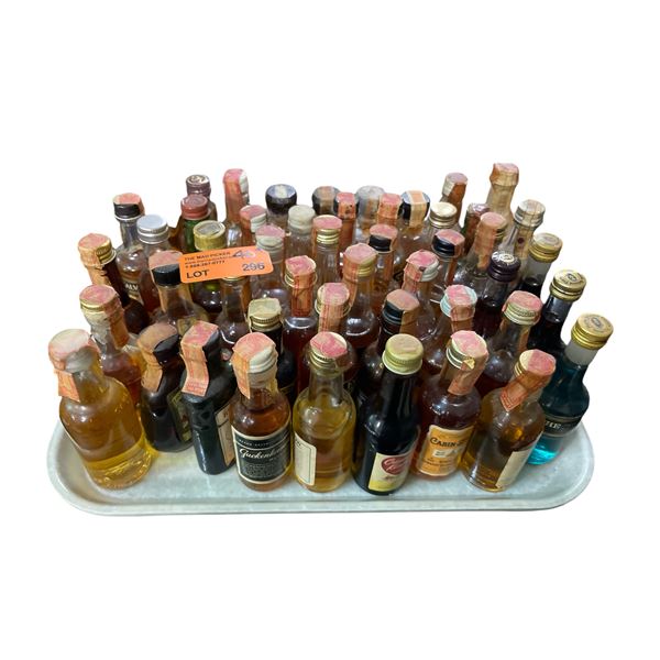 40+ Vintage Glass Mini Liquor Bottles - Approx. 80% Retain Partial Contents