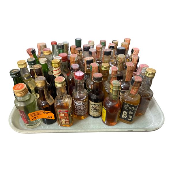 40+ Vintage Glass Mini Liquor Bottles - Approx. 80% Retain Partial Contents