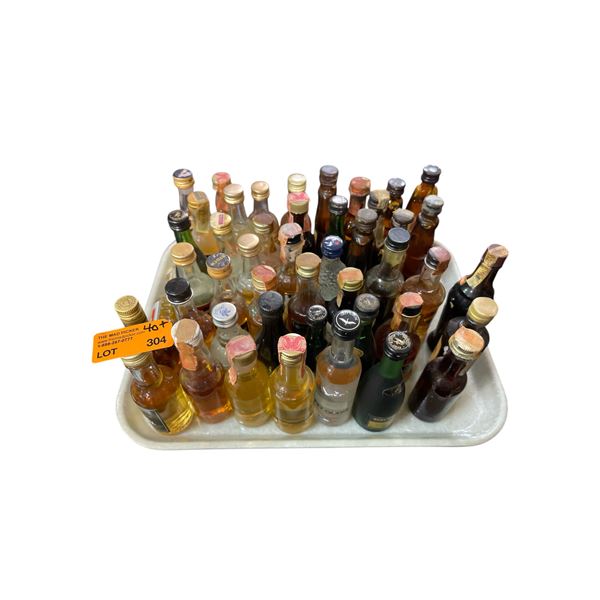 40+ Vintage Glass Mini Liquor Bottles - Approx. 70% Retain Partial Contents
