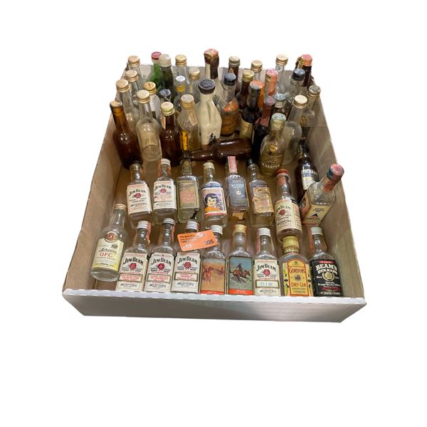 50 Vintage Glass Mini Liquor Bottles - Empty