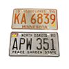 Image 1 : 2 Vintage License Plates: Minnesota "KA 6839" (1974) and North Dakota "APW 351" (1980)