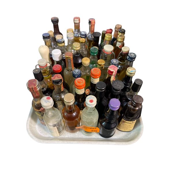 40+ Vintage Glass Mini Liquor Bottles - Approx. 80% Retain Partial Contents