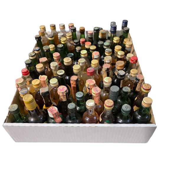 60+ Vintage Glass Mini Liquor Bottles - Approx. 80% Retain Partial Contents