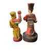 Image 2 : 2 Hand Carved Wood Taoist Deity Statues, H15" & 18"