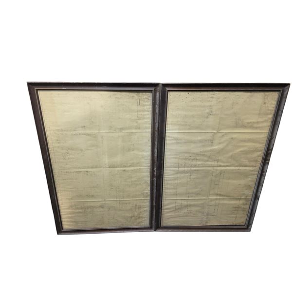 Set of 2 - The Hudson's Bay Original Framed "Chilled Water Generating System" Blueprints (1970) and 