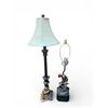 Image 1 : Wrought Iron Table Lamp (H31") and Figural Golfer Table Lamp (H23")