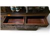 Image 3 : Chinese Hardwood Craved Sideboard with Glass Top, Approx. H34" x W72" x D19"