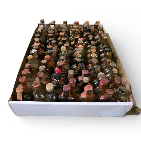 80+ Rare Vintage Glass Mini Liquor Bottles - Several With Remaining Contents