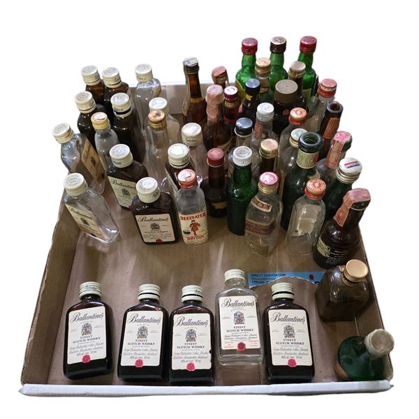 40 Vintage Glass Mini Liquor Bottles - Empty