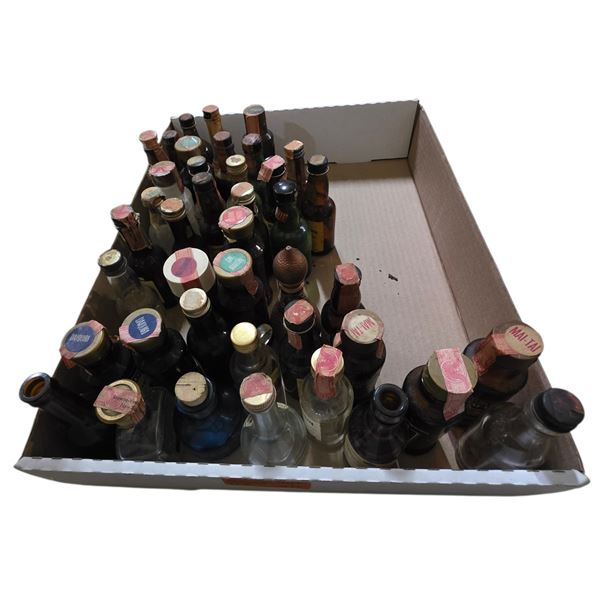 40+ Vintage Glass Mini Liquor Bottles - Empty