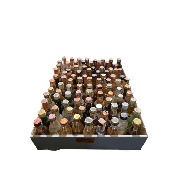 90+ Vintage Glass Mini Liquor Bottles - Approx. 50% Retain Partial Contents