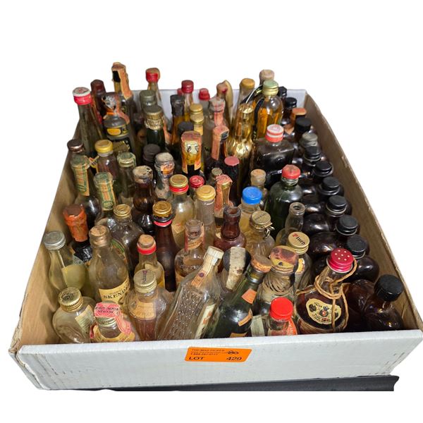 80 Rare Vintage Glass Mini Liquor Bottles - Empty