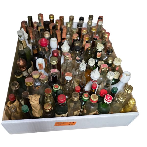 90+ Vintage Glass Mini Liquor Bottles - Empty