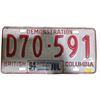 Image 1 : 1994 BC Demonstration Licence Plate D70-591 (has been bent in the center)
