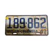 Image 1 : 1957 BC Single License Plate 189-862