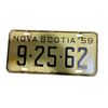 Image 1 : 1959 Nova Scotia Single License Plate 9-25-62