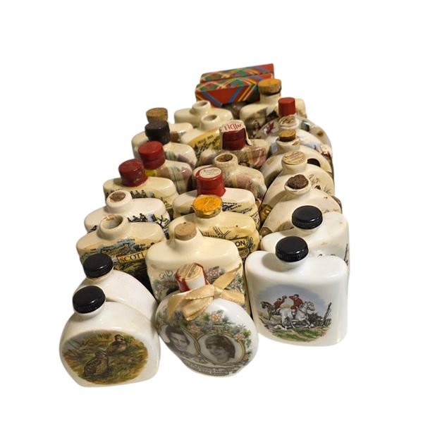 25 Ceramic Mead Liquor Mini Bottles - 6  Are Sealed