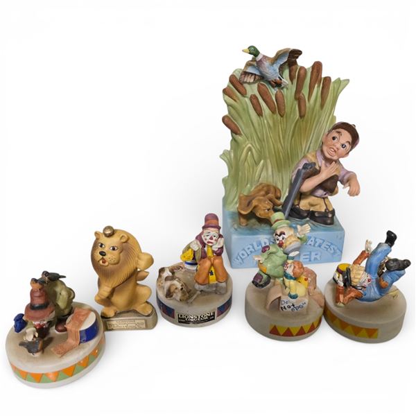 One 9" and 5 Mini Vintage Liquor Decanters - empty