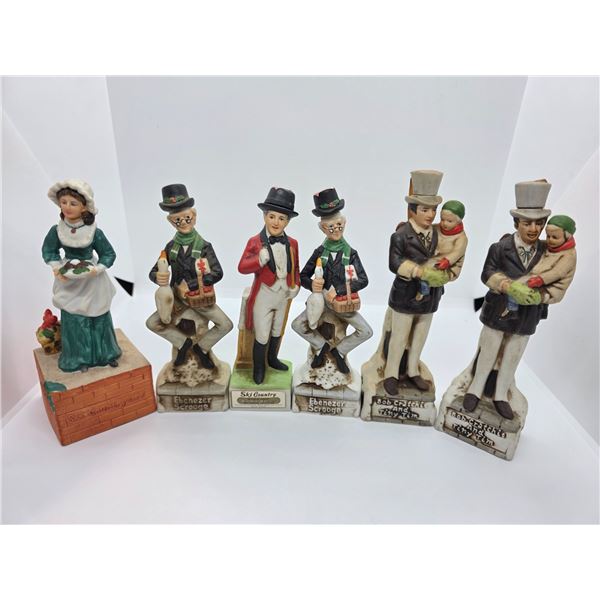 6 Ski Country 1970s "A Christmas Story" Porcelain 50ml Liquor Minis - Empty
