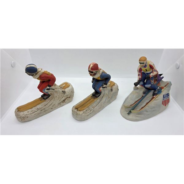 3 Ski Country 1980s 2 Oz. Porcelain Liquor Minis - Empty