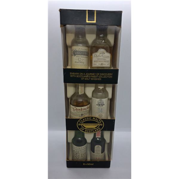 Gift Set of 6 Classic Malts of Scotland - 50ml Sealed bottles but there is some evaporation