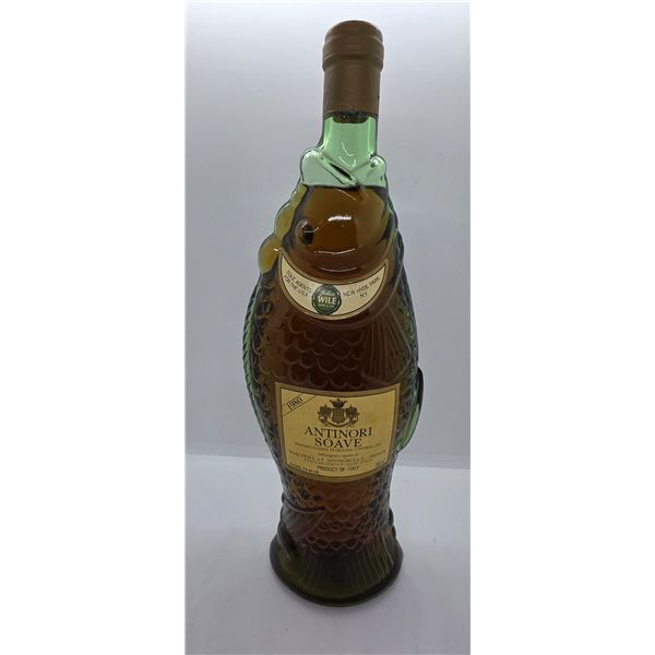 1980 Bottle of Antinori Soave Italian White Wine in Glass Fish Bottle - 750ml Sealed