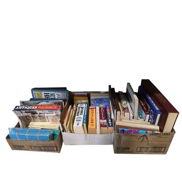 3 Boxes of Hardcover and Soft Cover Books - Preowned