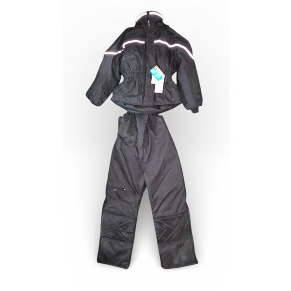 New Black Insulated Snow Jacket & Pants with Tags - Unisex size L - (3M Thinsulate with Scotchlite r