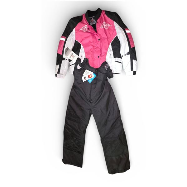 New Bull Faster Pink/Black/White Insulated Snow Jacket & Black Pants with Tags - Women's L - (3M Thi
