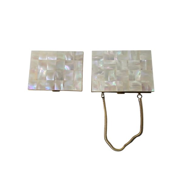 Group of 2: Circa 1960s Mother-of-Pearl Minaudiere and Cigarette Case