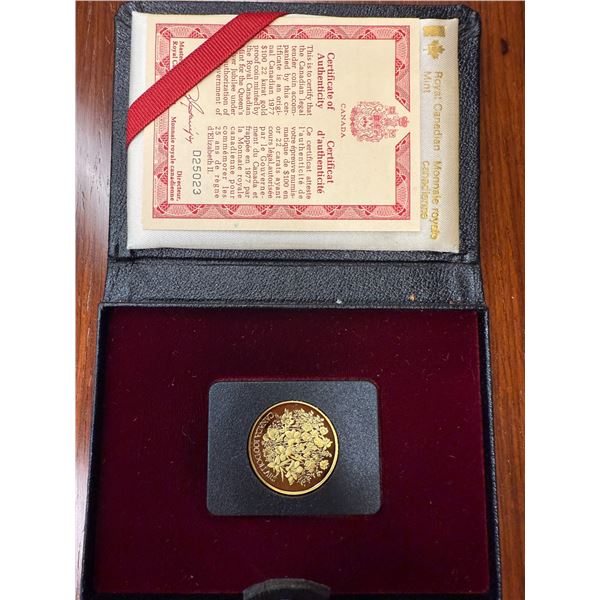 Canadian 1977 Queen Elizabeth II Silver Jubilee Gold Coin - 22 Karat Gold (91.6%) w/ COA - 16.97g