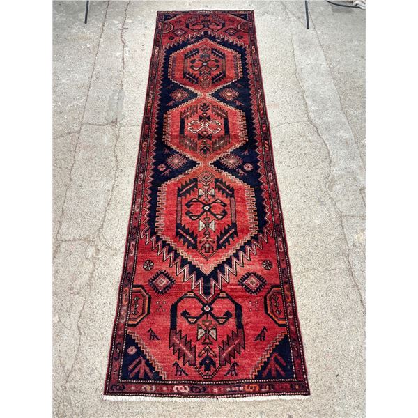 Hamedan geometric map Variety of colours Low pile 100% Authentic Hand Knotted Wool Persian Rug Handm