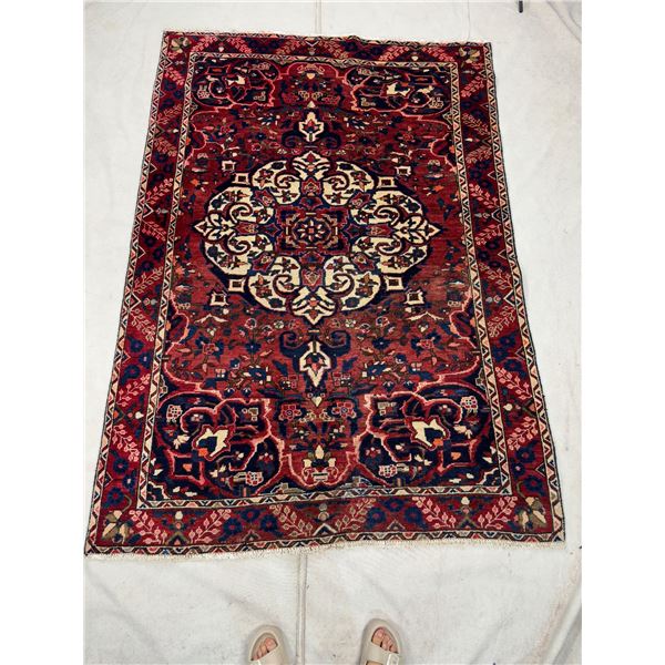 Bakhtiyar geometric map Sheepwool Vegetable dye (Size 7' x 5' ft 211x 152 cm) 100% Authentic Hand Kn