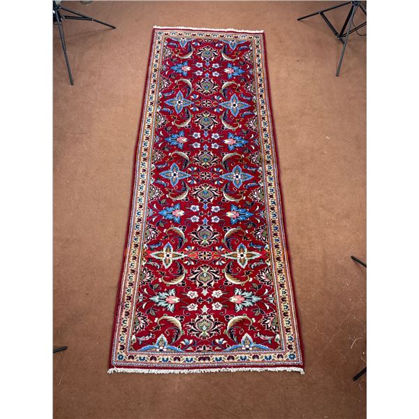 Kashan (Size 9.3' x 3.4' ft)100% Authentic Hand Knotted Wool Persian Rug Handmade in Iran (These car